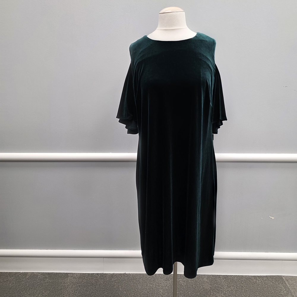 Calvin Klein Dark Green Velvet Midi Dress